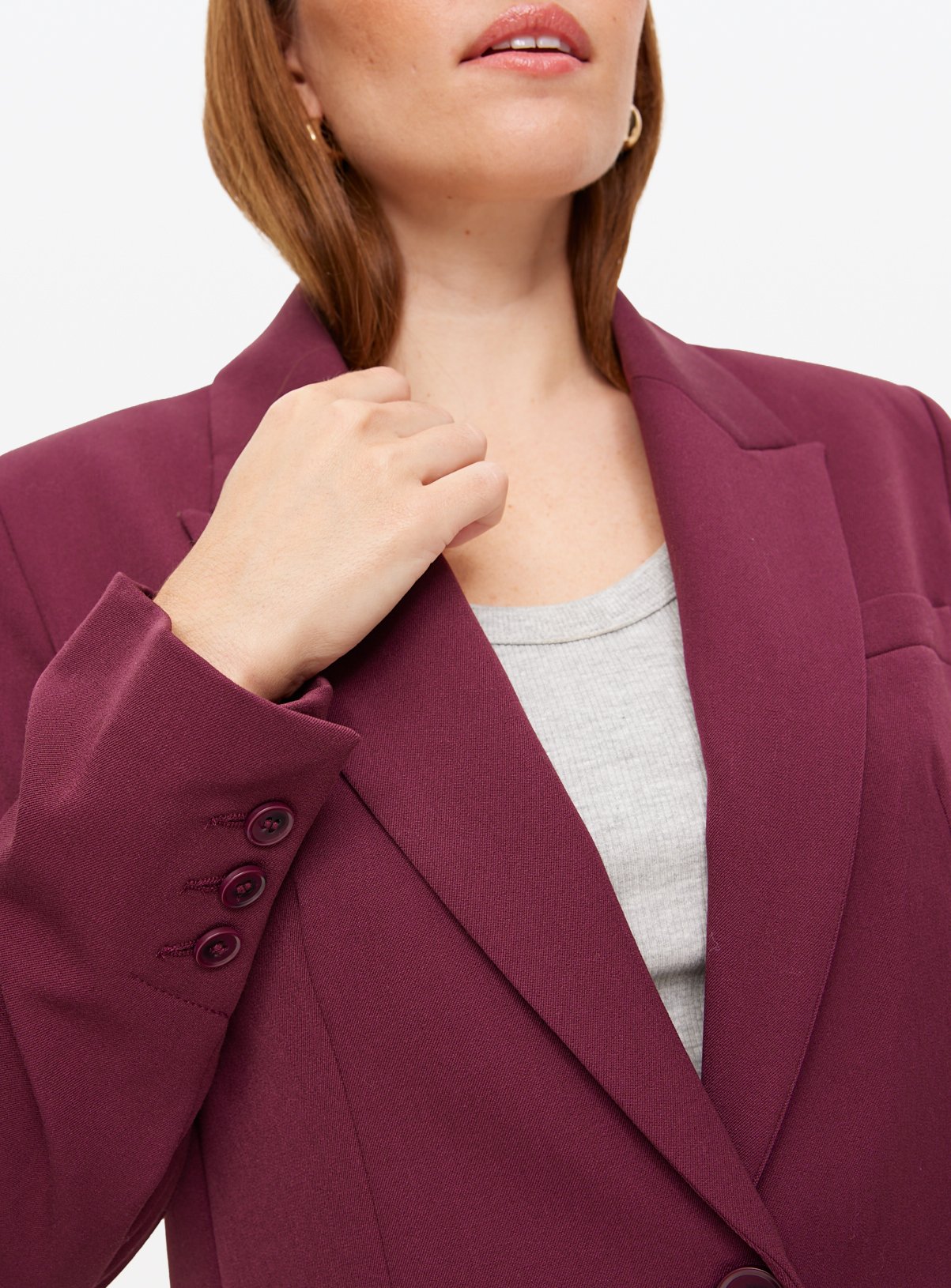 Dark Red Co-ord Ultimate Relaxed Blazer 14 - Image 3 thumbnail
